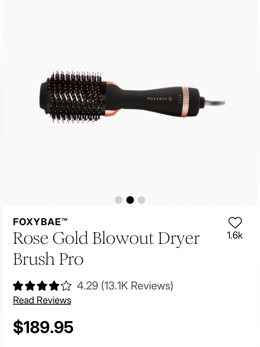 * NEW* FOXYBAE Rose Gold Blowout Dryer Brush